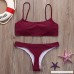 GONKOMA Women's Padded Push-up Two Piece Bikini Set Bandeau Swimsuit Swimwear Bathing Suit Wine Red B078Y7G5WL